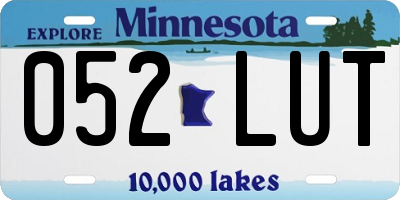 MN license plate 052LUT