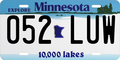 MN license plate 052LUW