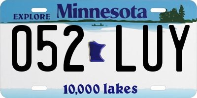 MN license plate 052LUY