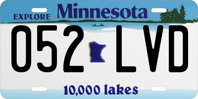 MN license plate 052LVD