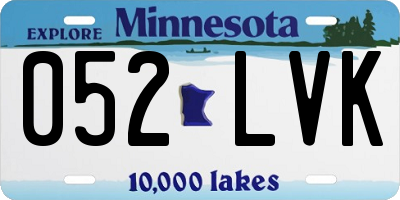 MN license plate 052LVK