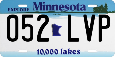 MN license plate 052LVP