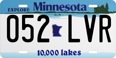MN license plate 052LVR