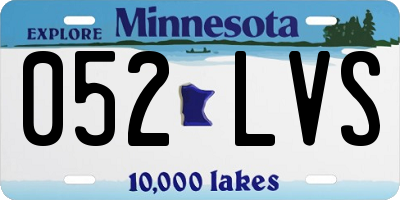 MN license plate 052LVS