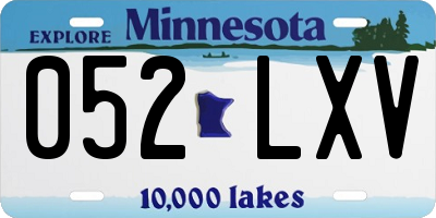 MN license plate 052LXV