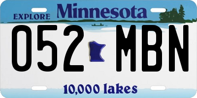MN license plate 052MBN