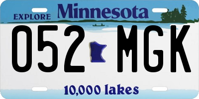 MN license plate 052MGK