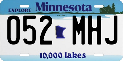 MN license plate 052MHJ