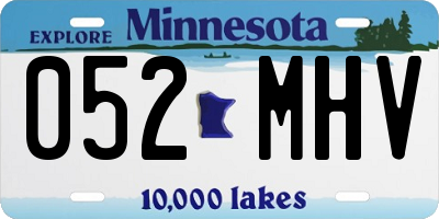 MN license plate 052MHV