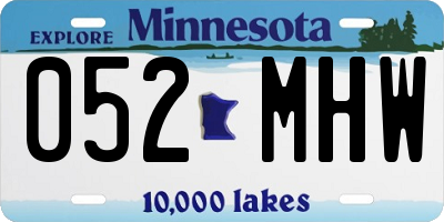MN license plate 052MHW