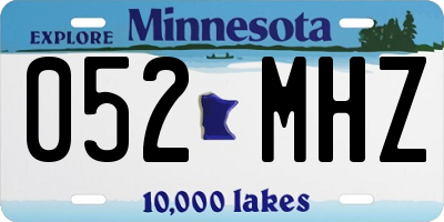 MN license plate 052MHZ