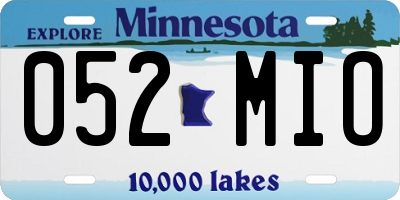 MN license plate 052MIO