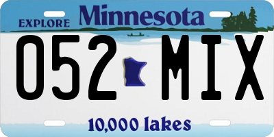 MN license plate 052MIX