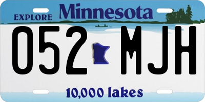 MN license plate 052MJH