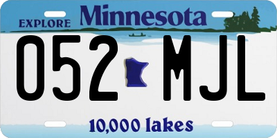 MN license plate 052MJL