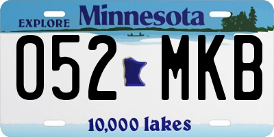 MN license plate 052MKB