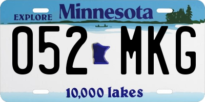 MN license plate 052MKG