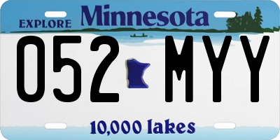 MN license plate 052MYY