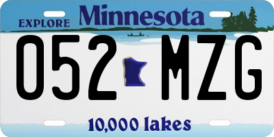 MN license plate 052MZG