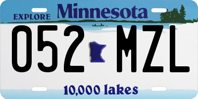 MN license plate 052MZL