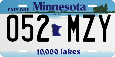 MN license plate 052MZY