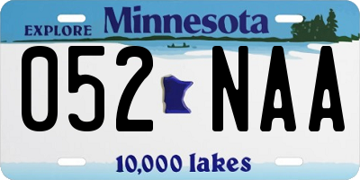 MN license plate 052NAA