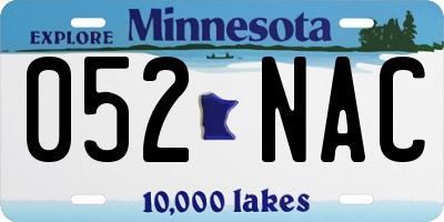 MN license plate 052NAC