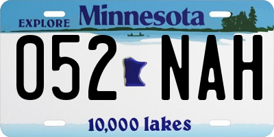 MN license plate 052NAH