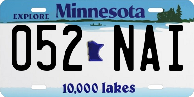 MN license plate 052NAI