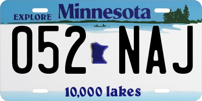 MN license plate 052NAJ