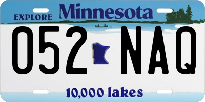 MN license plate 052NAQ