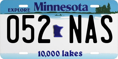 MN license plate 052NAS