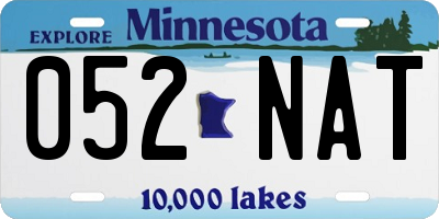 MN license plate 052NAT