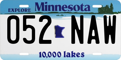 MN license plate 052NAW
