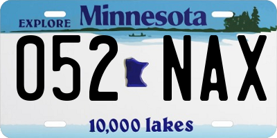 MN license plate 052NAX