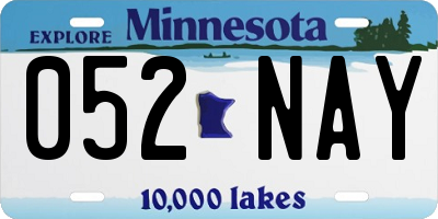 MN license plate 052NAY