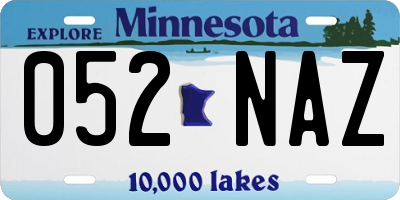 MN license plate 052NAZ