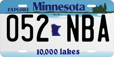 MN license plate 052NBA