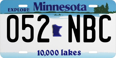 MN license plate 052NBC