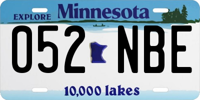 MN license plate 052NBE