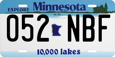 MN license plate 052NBF
