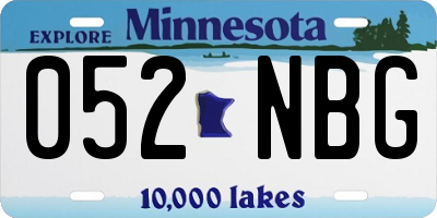 MN license plate 052NBG