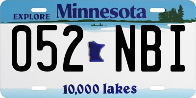 MN license plate 052NBI