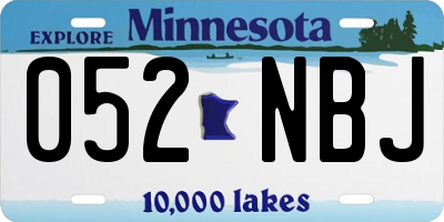 MN license plate 052NBJ