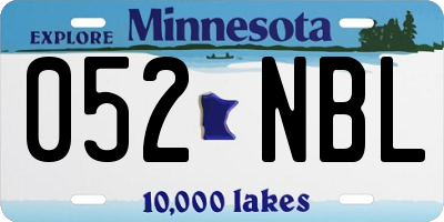 MN license plate 052NBL