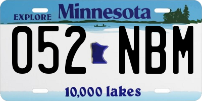 MN license plate 052NBM