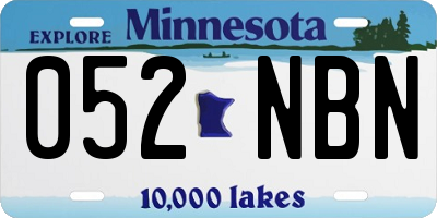 MN license plate 052NBN