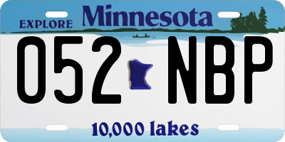 MN license plate 052NBP