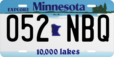 MN license plate 052NBQ
