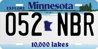 MN license plate 052NBR